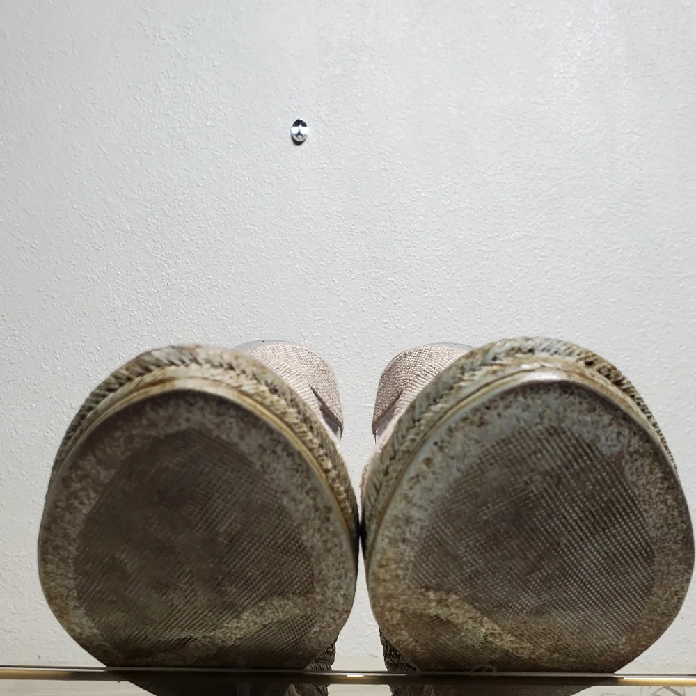 Charleston Beige Espadrille Wedge Sandals Size 8